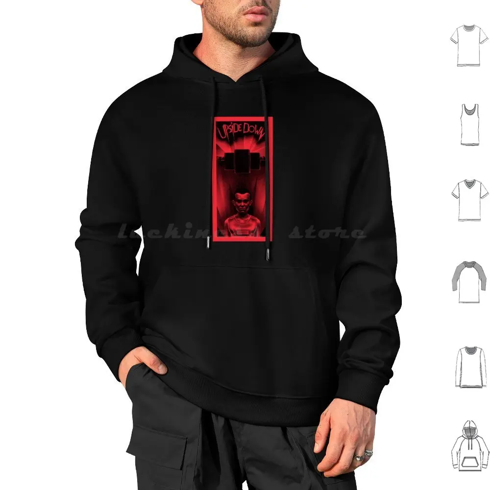 Upside Metropolis-Scifi Lovers Aesthetic Hoodies Long Sleeve Upside Down Eleven Dustin Bikes Scifi Waffle Tv Series