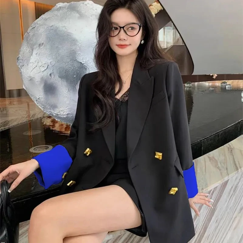 Office Lady Elegant Single Button Blazer For Women 2025 Autumn Long Sleeve Slim Stylish Jackets Winter Casual Chic Tops Coats