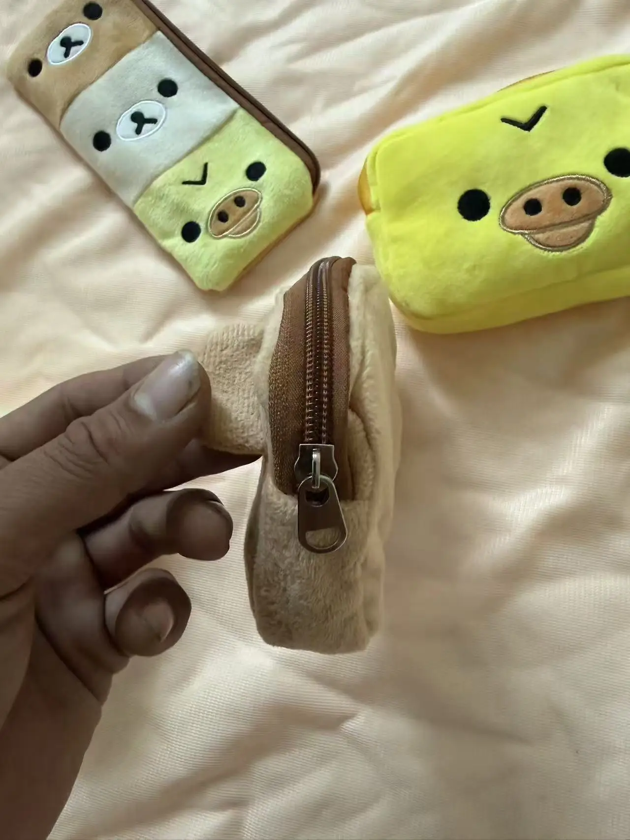 Coin Purse Rilakkuma Cute Bear And Chicken Plush Cartoon Card Holder Short ID Document Pouch Portable Storage Bag For Daily Use