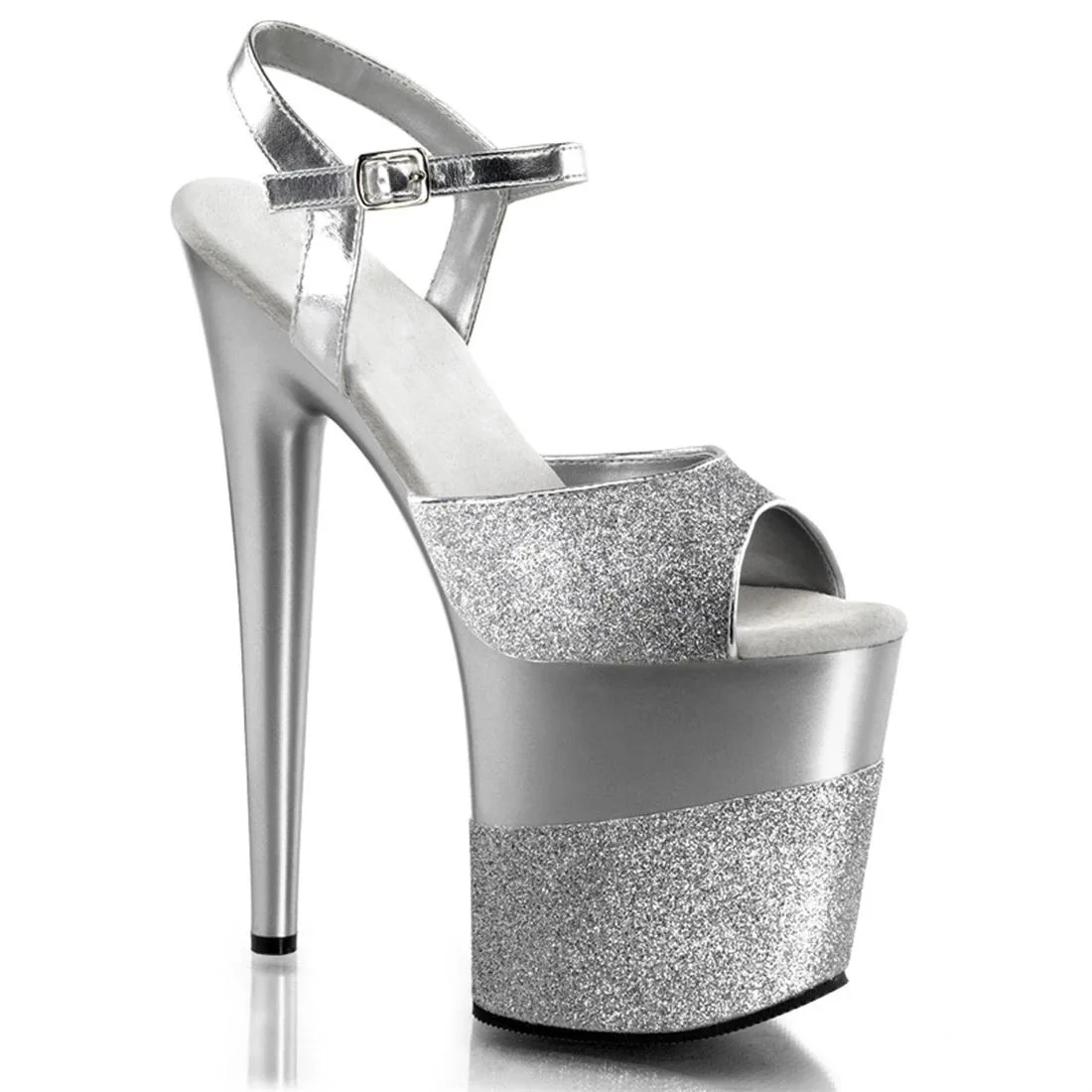 Size 34-46 Black Sandals 20cm Ultra High Heel Sandals Sexy Stripper Shoes Women Gladiator Platform Sandals Party Shoes