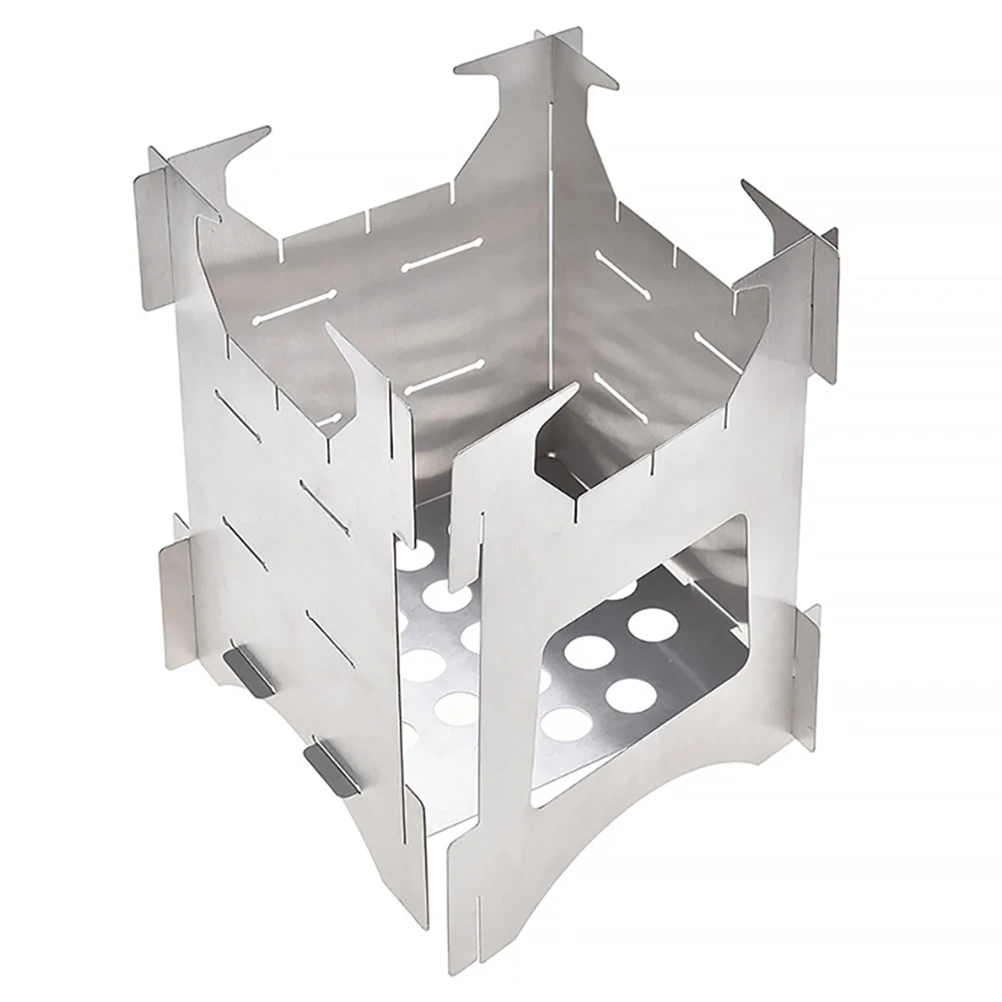 

Portable BBQ Stainless Steel Camping Stove Folding Stainless Steel Backpacking Stove Folding Camping Wood Burning Outdoor