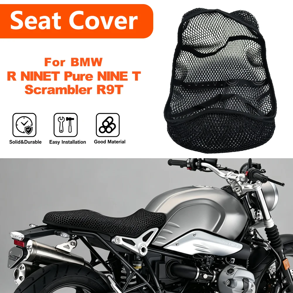 Motorcycle Seat Cover For BMW R NINET Pure NINE T Scrambler R9T 3D Mesh Protection Pad Case Non-Slip Breathable Heat Insulat