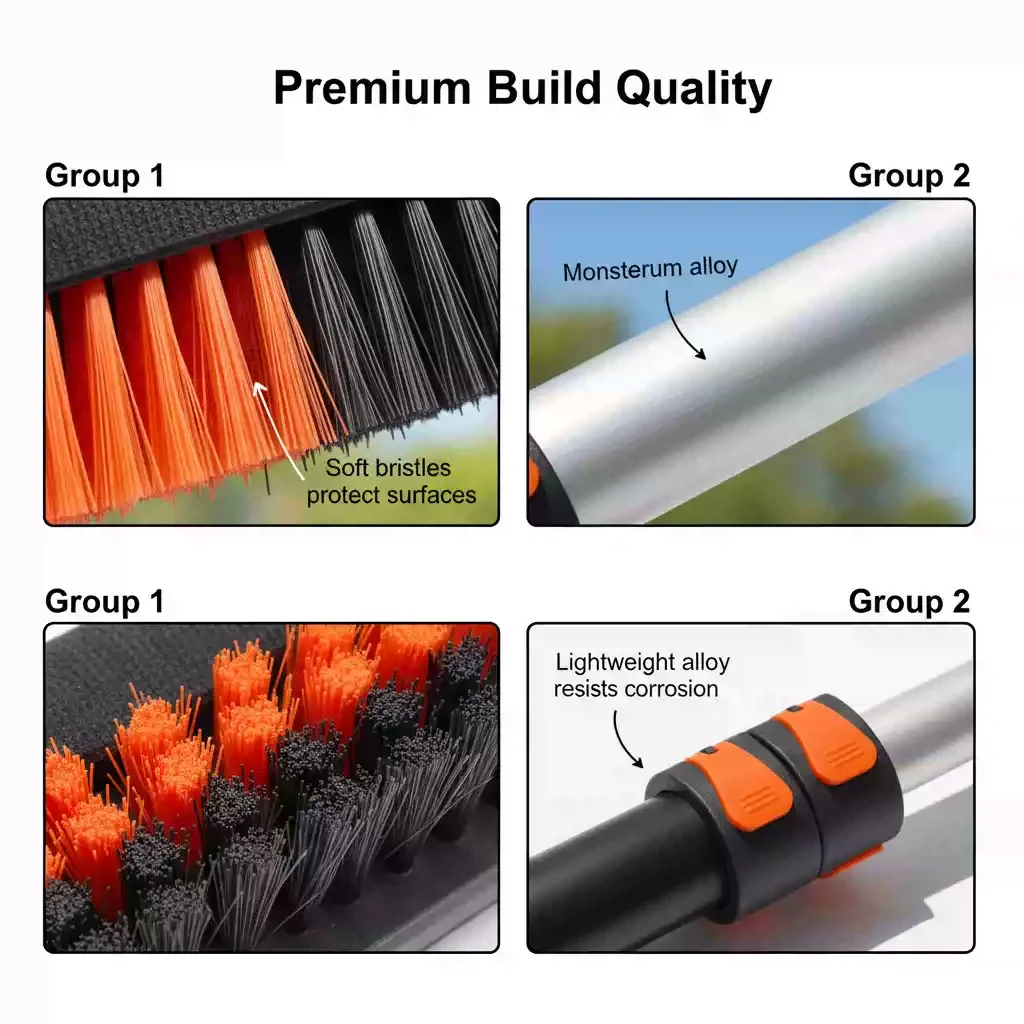 Outdoor Cleaning Maintenance Tool With Telescopic Rod Water Brush, For Solar Photovoltaic Panel And Glass Curtain Wall Washing