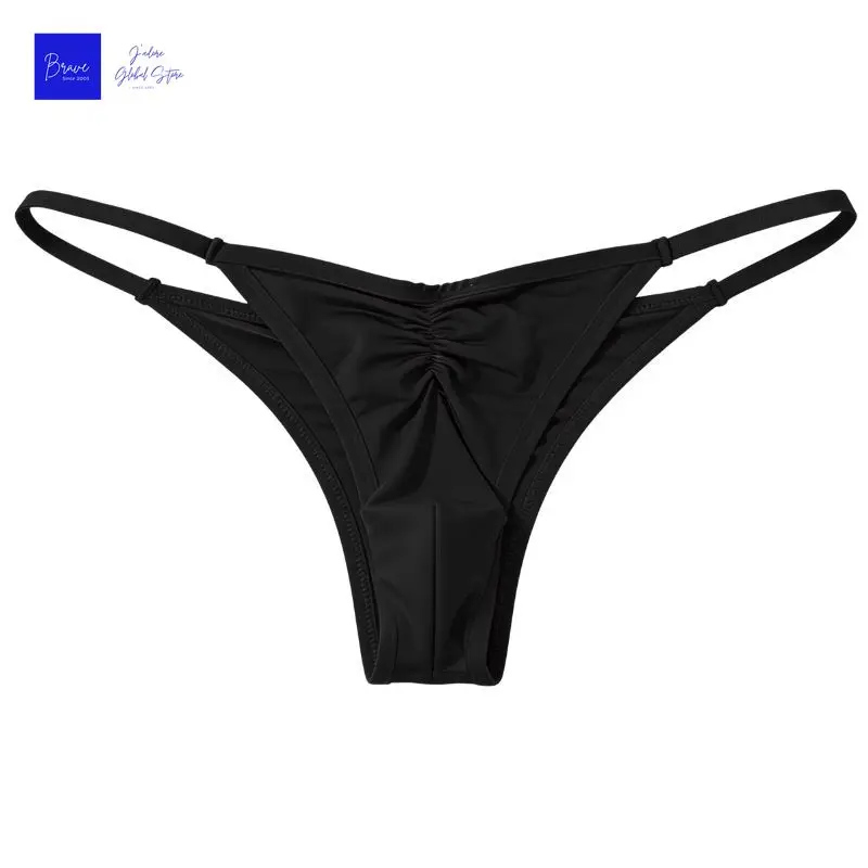 Celana dalam pria sutra es ukuran AS, g-string pinggang rendah seksi, celana T belakang tanpa jahitan bernapas, pakaian dalam olahraga fitness ukuran jumbo