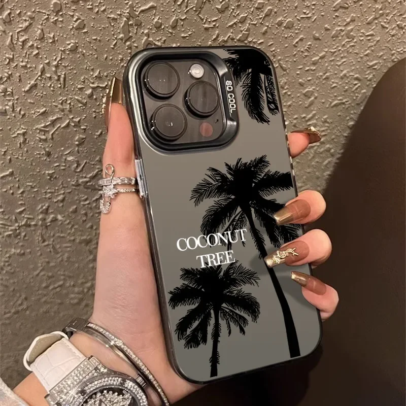 Coconut Pattern Hard Back Cover For Funda iphone 15 14 13 12 11 Pro 15Pro 14Pro 13Pro Max X XS X S Max Phone Case Coque