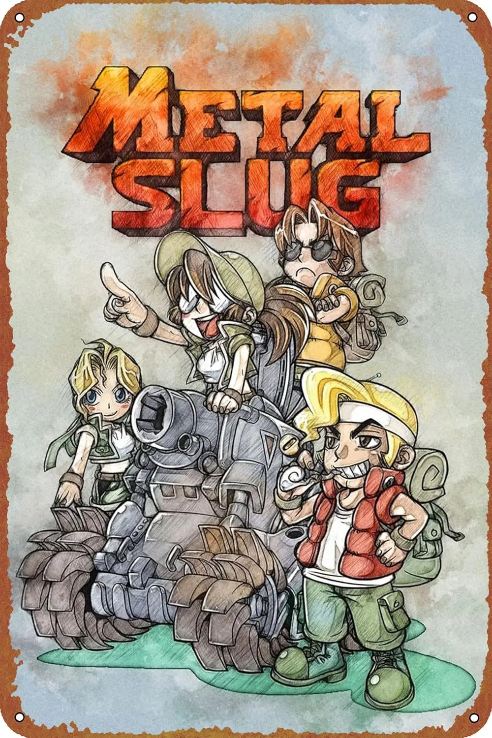 Metal Slug Poster Video Game Tin Metal Sign Vintage Wall Plaque Decor 8x12 Inch