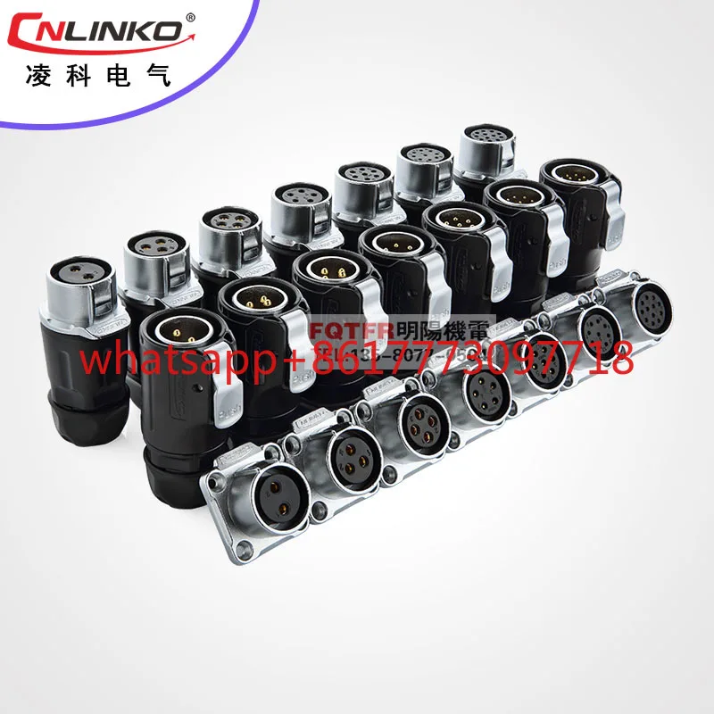 Enchufe de aviación de acoplamiento LP20-2 core 3 457 core 9 core pantalla LED de 12 pines, conector macho