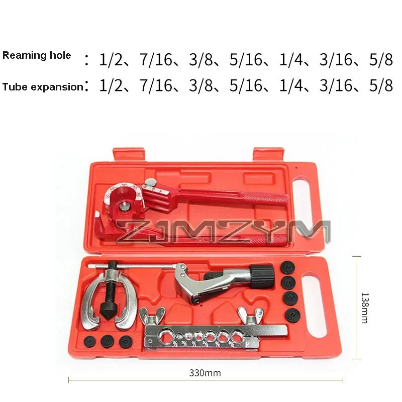 1Set Pipe Flaring Kit Brake Fuel Tube Repair Flare Kit Expander Bending Tool Set for 1/4inch 5/16inch and 3/8inch pipe