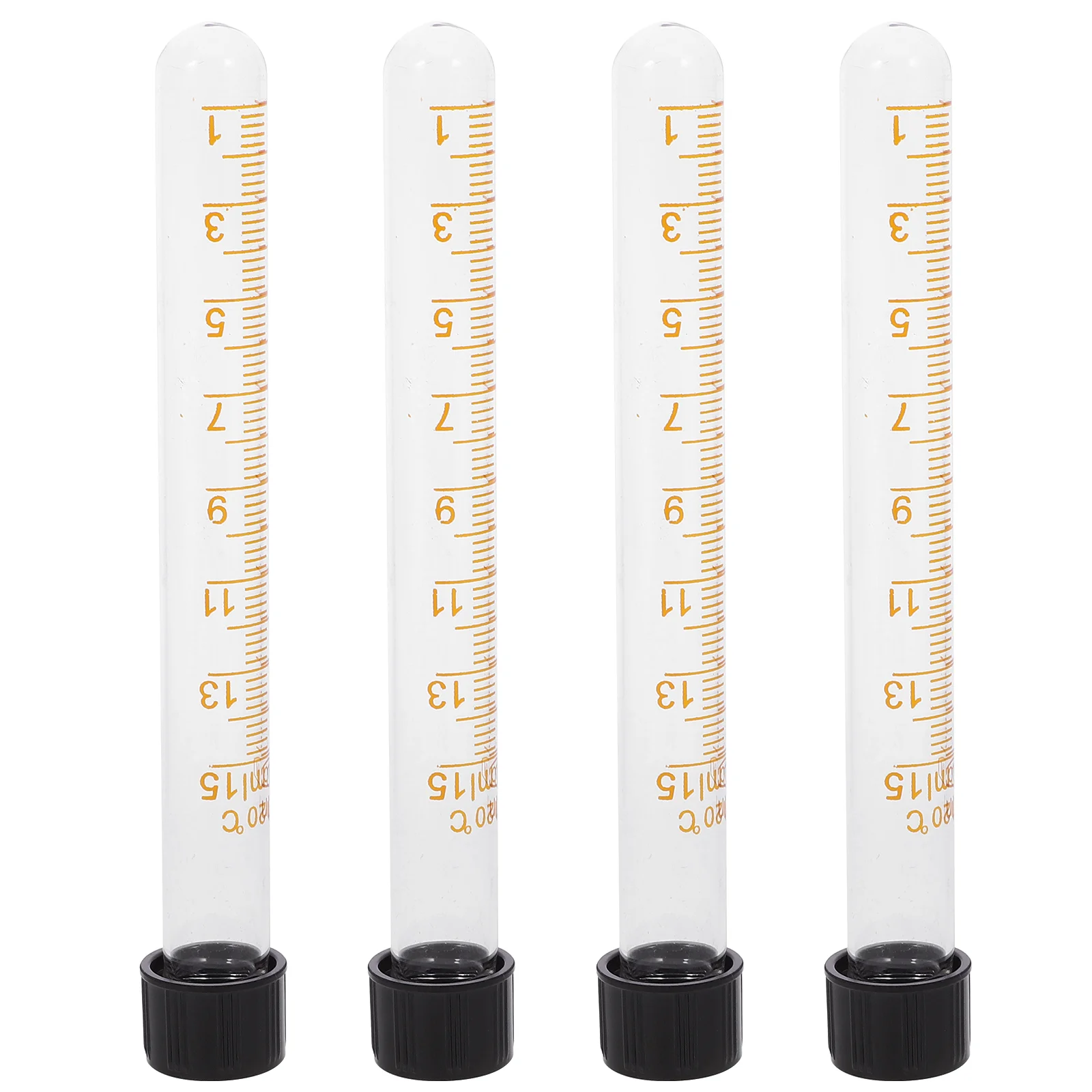 

4Pcs Screw Mouth Glass Test Tubes Laboratory Tubes With Caps Rubber Gaskets Heat Resistant Clear Tubes For Storage