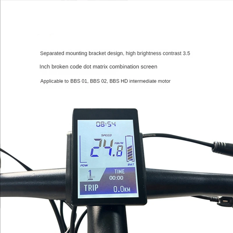 E-Bike Display DS104 Large Screen Display Screen For Bafang Mid Motor BBS01 02 HD Display Electric Bicycle Parts