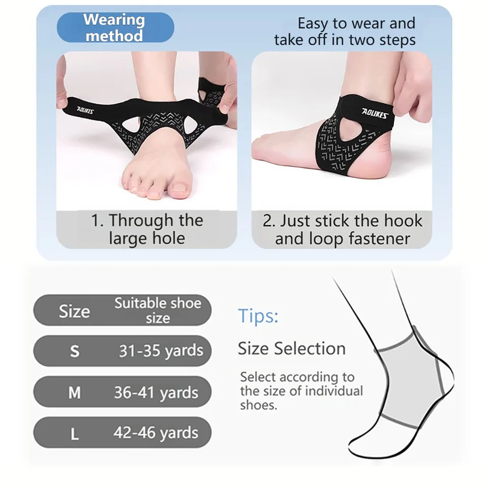 AOLIKES New Ultra-thin Ankle Brace Bi-directional Strap Compression Stabilizes Ankle Fixation Brace Prevents Ankle Sprains