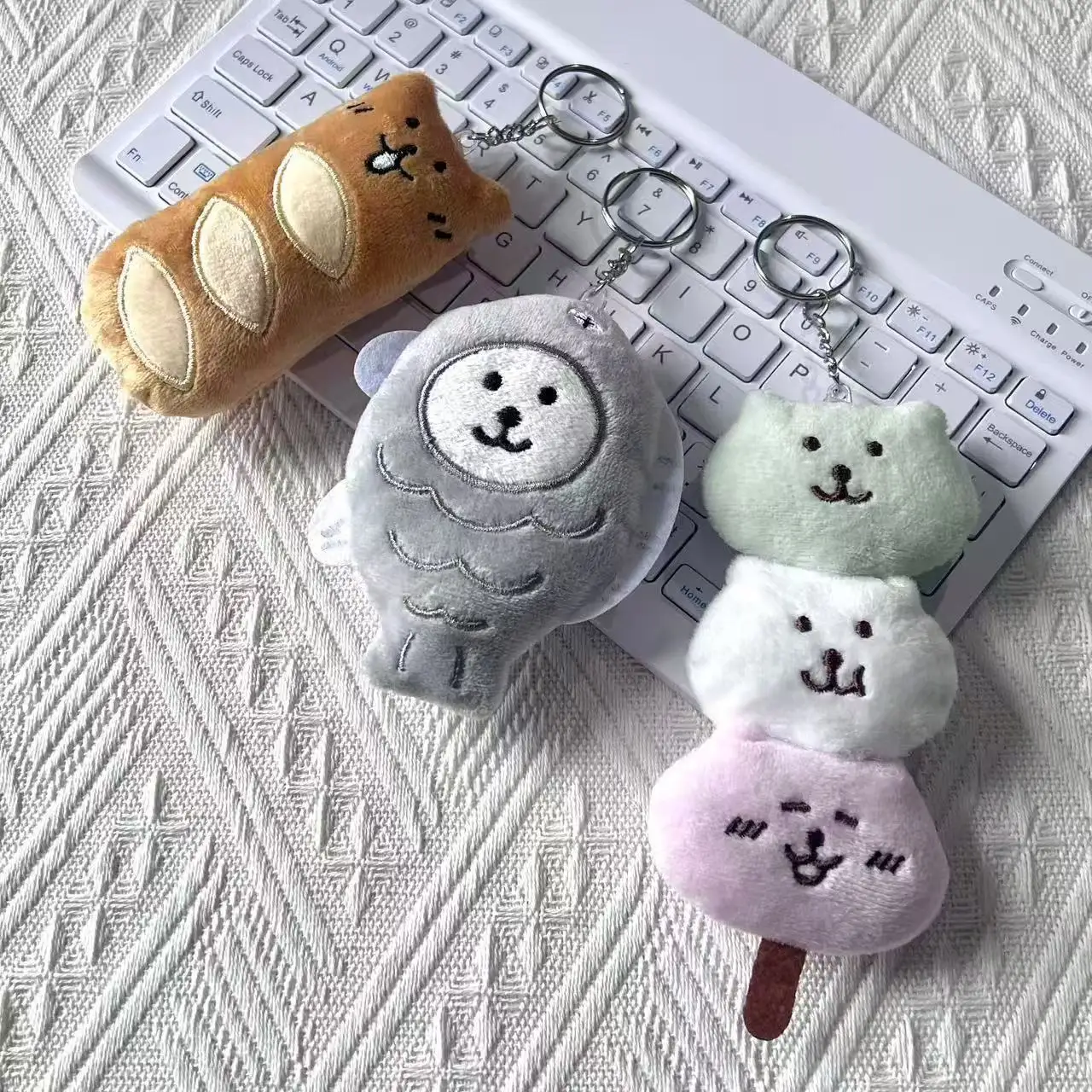 جوكر الدب الغذاء سلسلة أفخم المفاتيح لطيف الدب القطبي حقيبة قلادة Kawaii لينة محشوة اكسسوارات ألعاب حيوانات لهدية عيد ميلاد