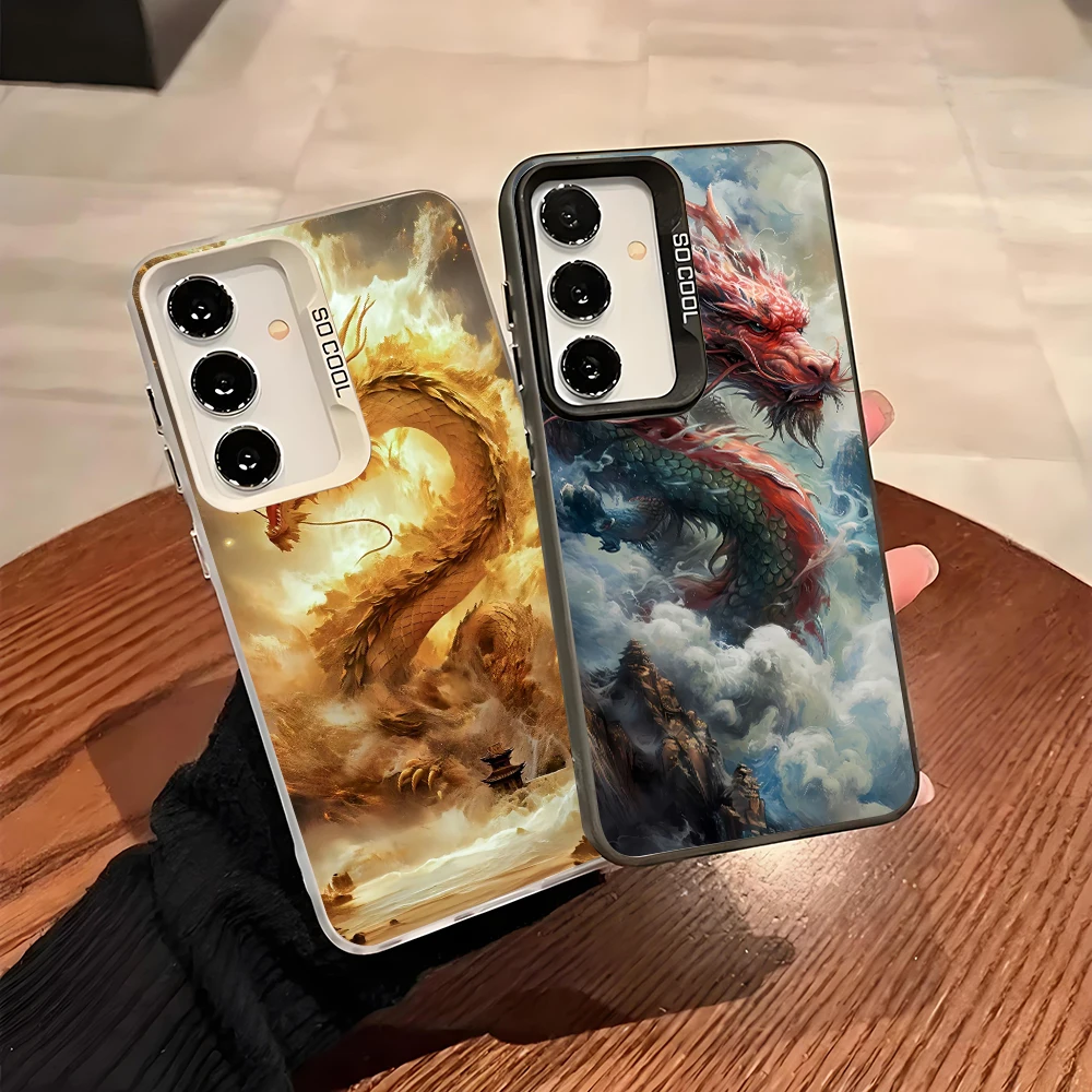 Cartoon Dragon Colorful Soft Edge Hard Shell Phone Case for Samsung Galaxy A13 A14 A23 A02S A03 A05 A05S A52 A54 5G Cover Capas