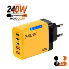 5 portas usb c pd carregador de carga rápida 3.0 tipo c carregadores de telefone usb adaptador de carregamento rápido para iphone 16 15 samsung xiaomi huawei