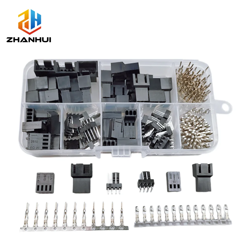 

KF2510 KF2540 3+1P 4pin 2.54mm Pitch Male Female Housing Connector Kit with Metal Terminal Pins for CPU Fan Power