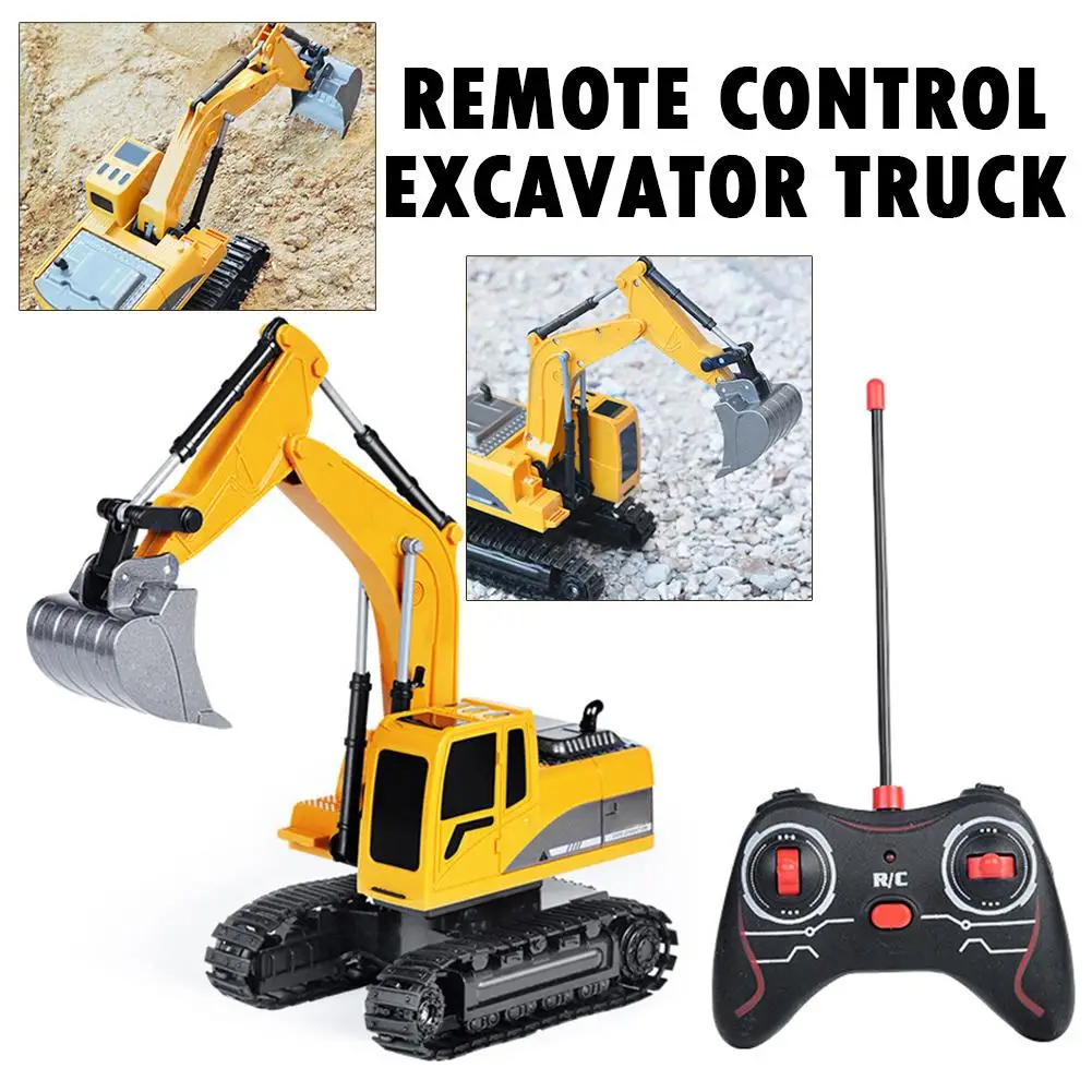 1:24 RC Trucks escavatore telecomandato Bulldozer giocattolo per ragazzo bambini regalo ingegneria auto veicolo elettrico gru dumper T J5X8