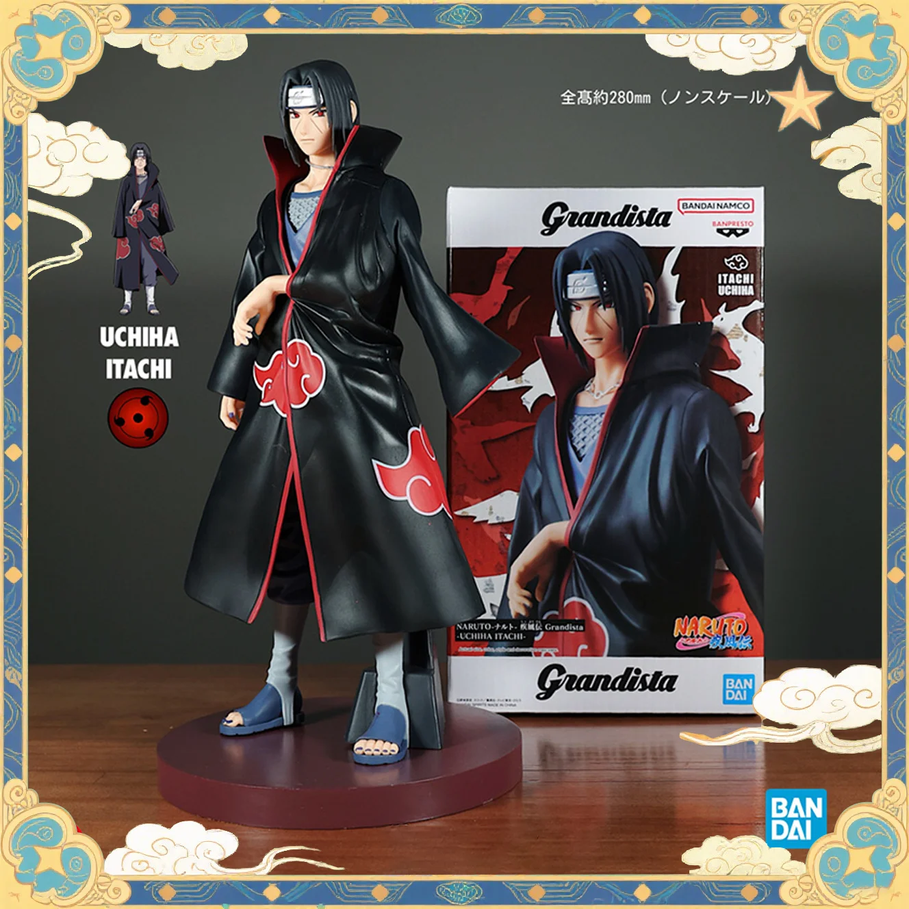 

Bandai Official Naruto Figures Shippuden Uchiha Itachi Glasses Factory Action Figures Anime Merchandise Model Toys Collectible