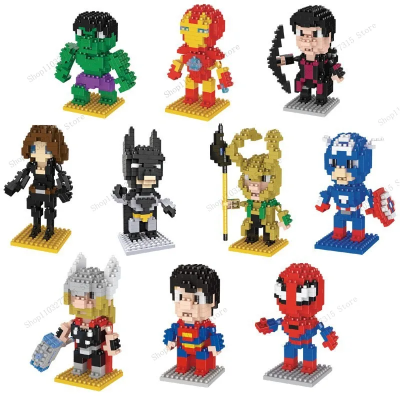 

New small particle building blocks children's puzzle building block toys Spider-Man Venom Deadpool Iron Man heroes series gifts