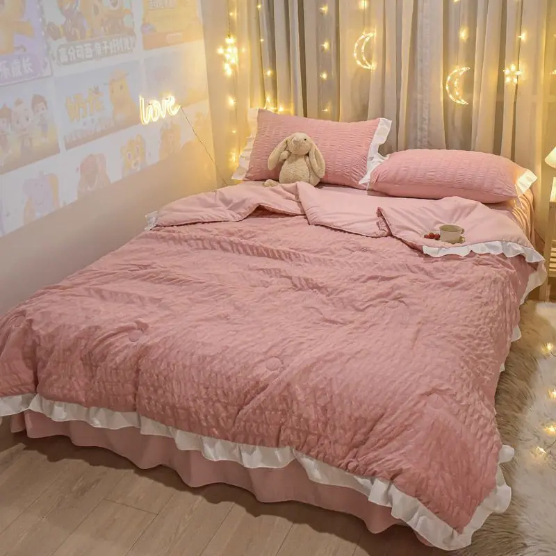 Princess Style Summer Cool Quilt Bed Skirt Style Summer Quilt Student Dormitory Single Person Thin Air Conditioning Quilt