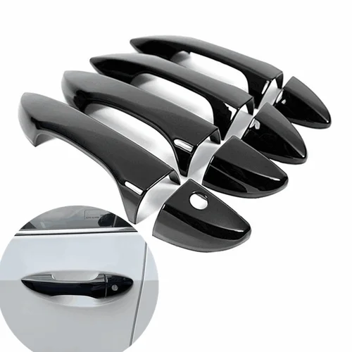 FUNDUOO-cubierta de manija de puerta de coche, pegatina embellecedora cromada negra brillante para Toyota Corolla 2014, 2015, 2016, 2017, 2018, accesorios de estilo