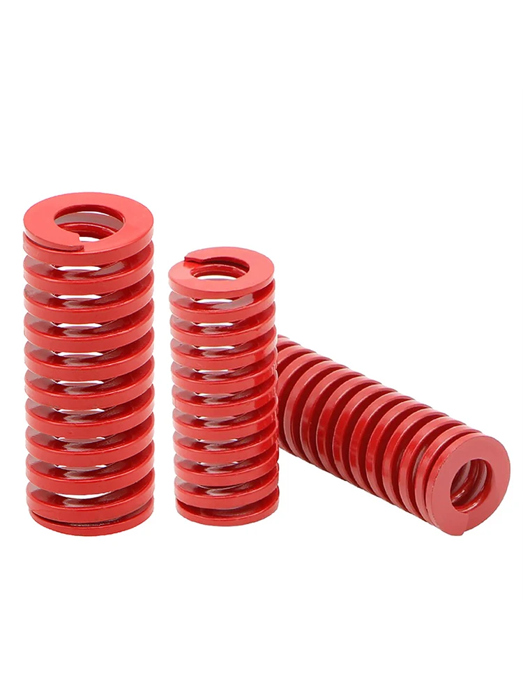 Creamily 2PCS Red Medium Loading Die Springs Alloy Steel Spiral Stamping Compression Springs For Pedal OD20mm ID10mm L20-200mm