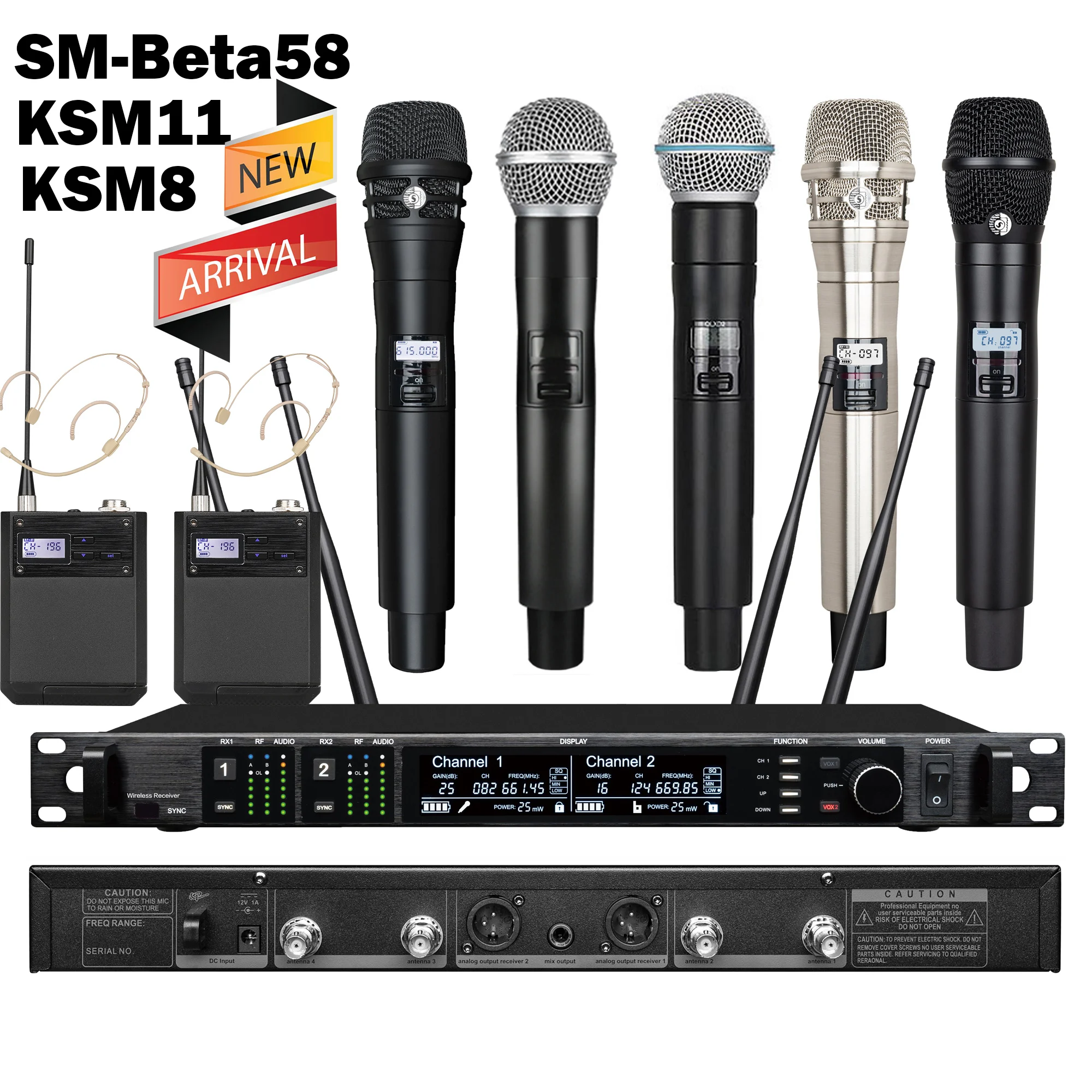 Leicozic SM BETA58 500 600 900Mhz AD4D KSM11 Dynamic Wireless Microphone Professional Headwear Microfono For Stage Use / Home