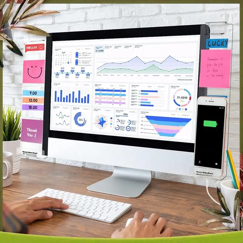 Highly Recommended Multi-Function Message Board Transparent Computer Message Board Forcomputer Desk