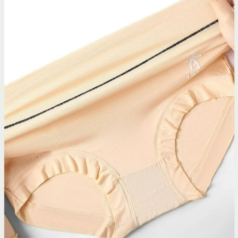 ملابس داخلية عالية الخصر من ألياف الخيزران الطبيعي للنساء لخريف 2026 مع شورت مثلث كبير الحجم يسمح بمرور الهواء من القطن بالكامل #4