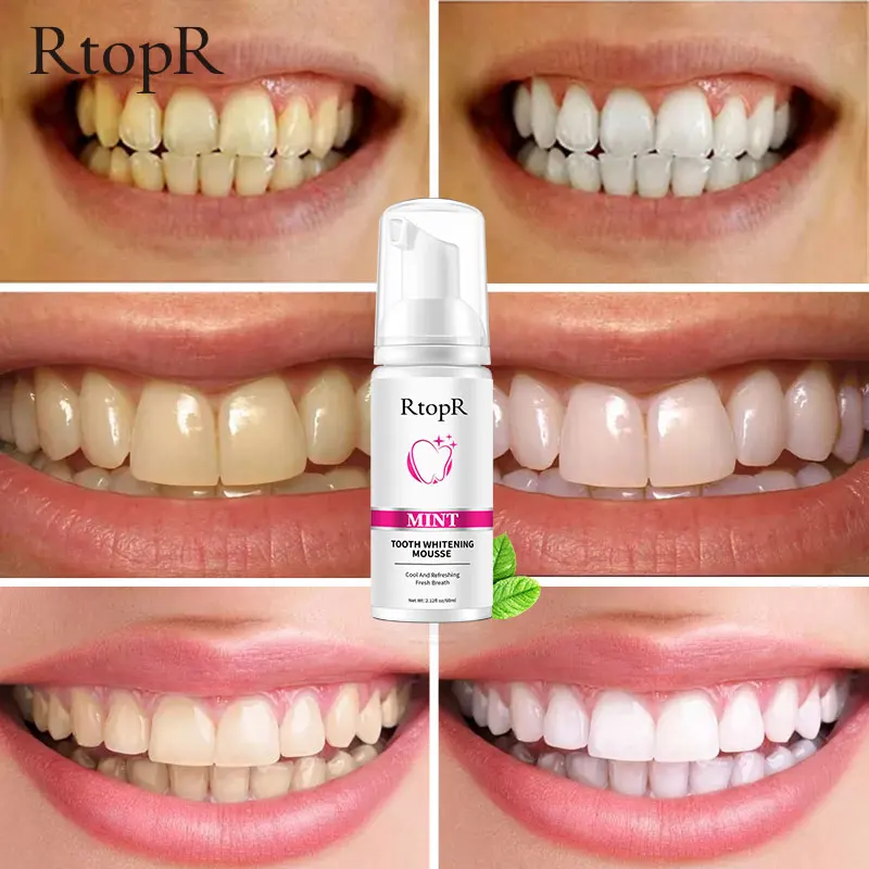 2PCS Mint Teeth Whitening Mousse Whitening Teeth Oral cleaning Oral Refreshing Repair Gums Healthy Plaque Stains Removal 