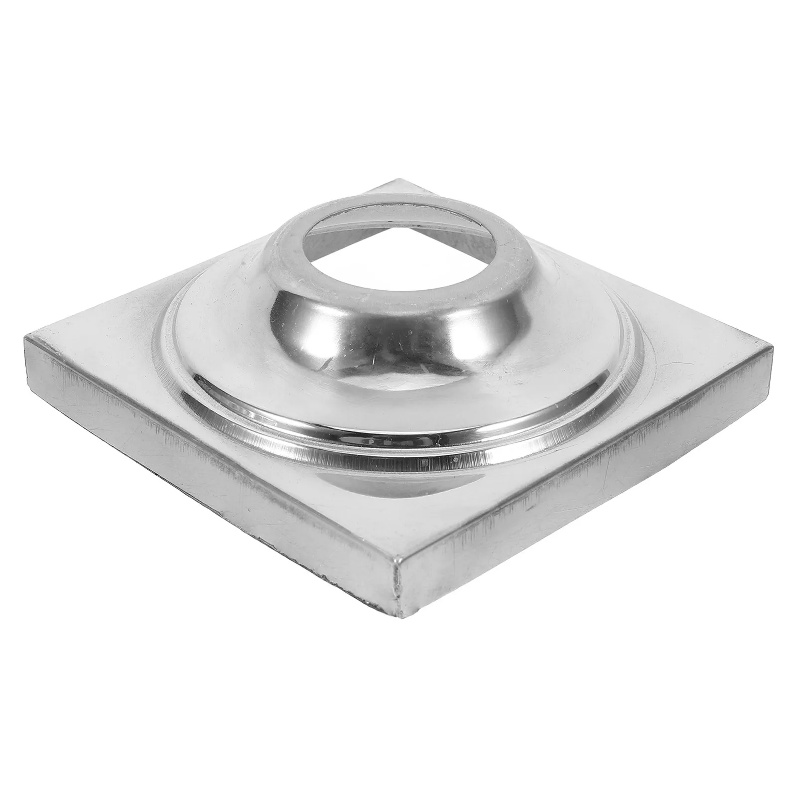 Stainless Steel Flagpole Base Square Ball Holder Heavy Duty For Outdoor Garden Gazing Globes Birdbath Bowl Metal Garden