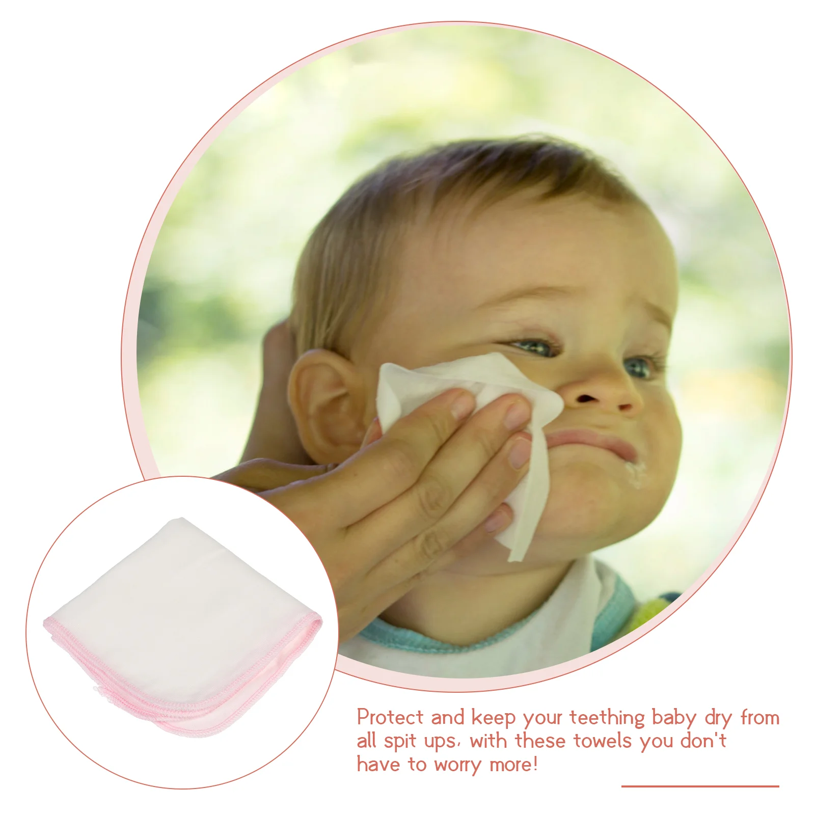 10 Pcs Gauze Small Square Environmentally Friendly Towels Absorb Water Saliva Facial Nursing Absorbent Cotton