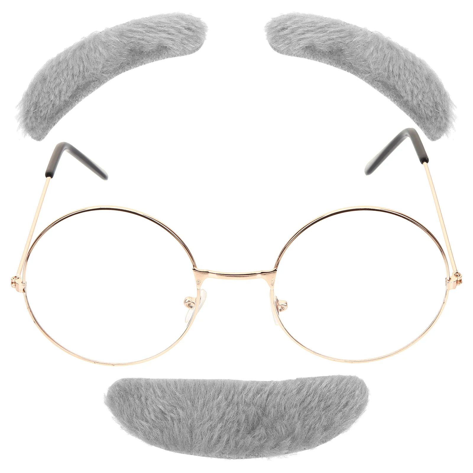 1 set 1 Set Fake Mustache Kit With Eyebrows Glasses For Old Man Costume Grandpa Dress Up Accessories Halloween 100Th Day Of