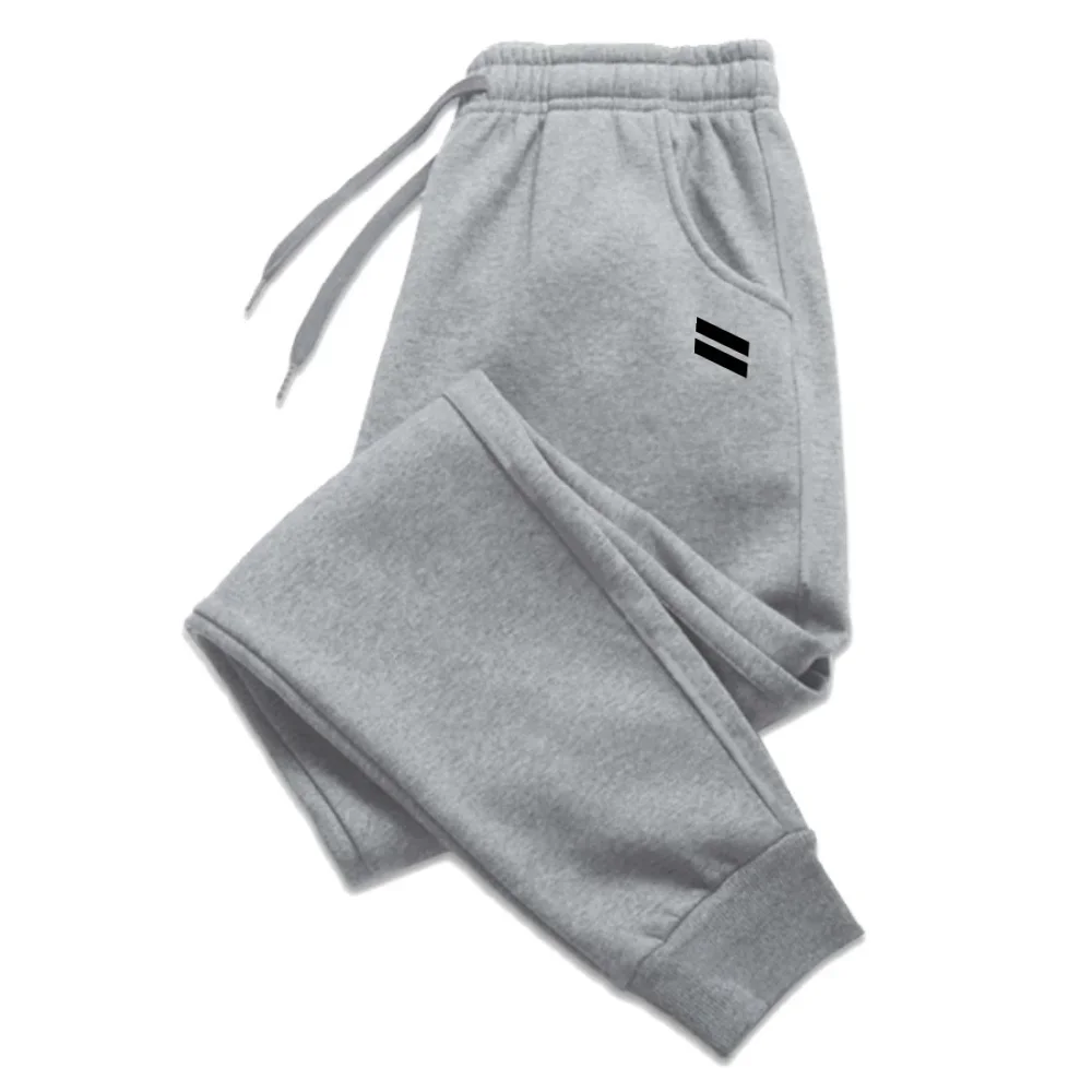 

High Quality Sports Casual Running Sweatpants Printed Men Winter Fleece Daily Jogging Bottoms Basics all-match Pants