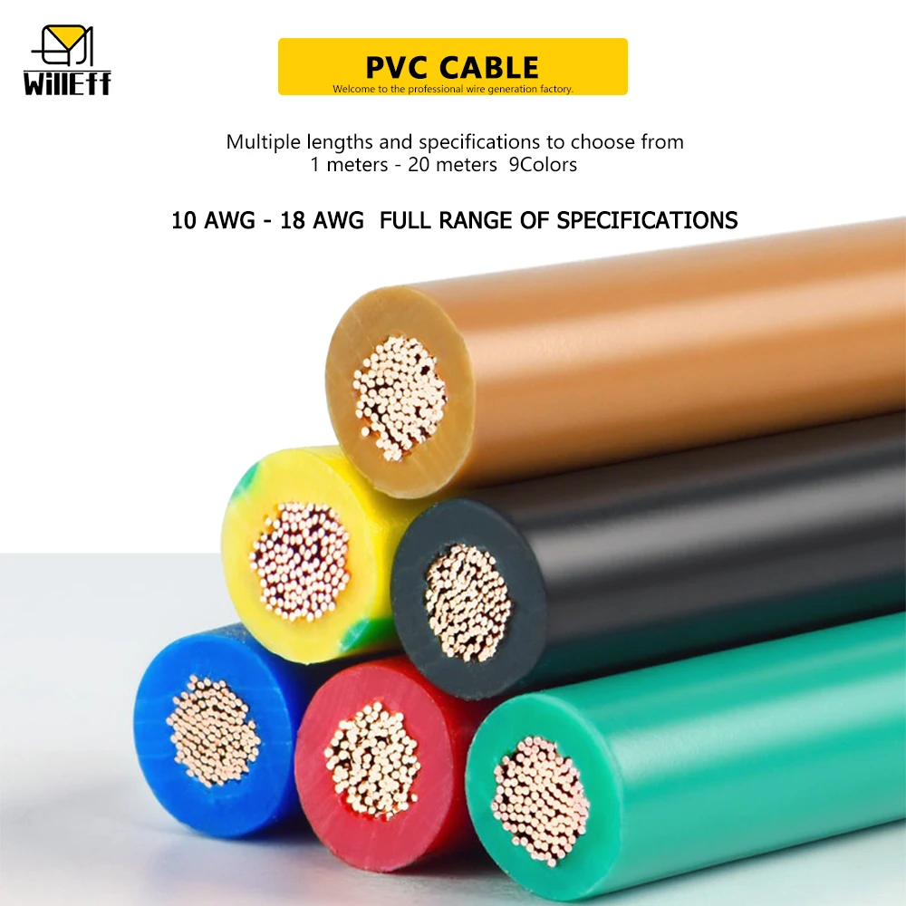 

9Colors PVC Soft Solid copper wire Electrical wires Copper cable Electronic Cable For Equipment LED Strip Light Speaker audio