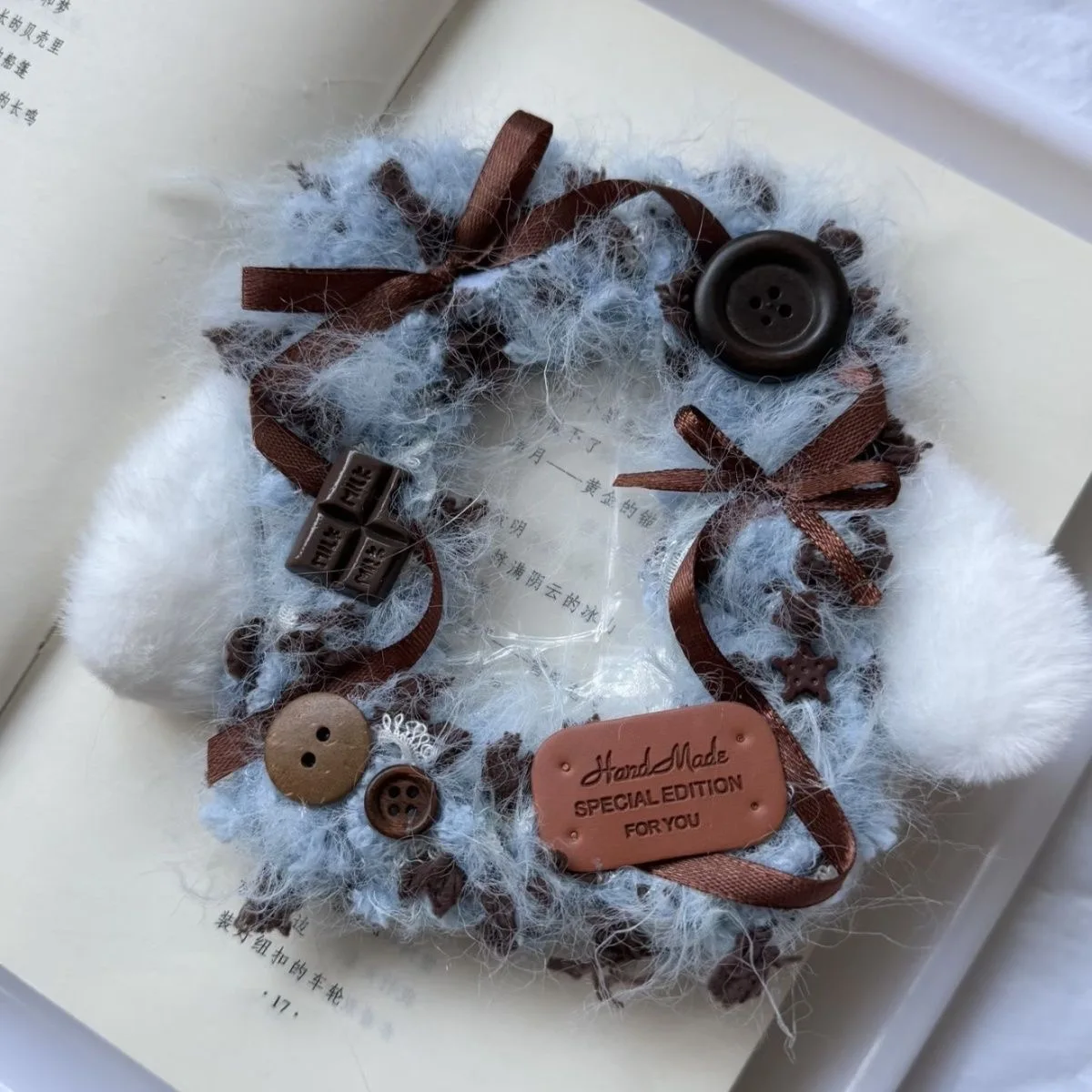 

Синий плюшевый держатель для карт с кружевными кроличьими ушками, держатель для фотокарт, каваи, идол, фотодисплей, сумка ita, аксессуары, аксессуары y2k