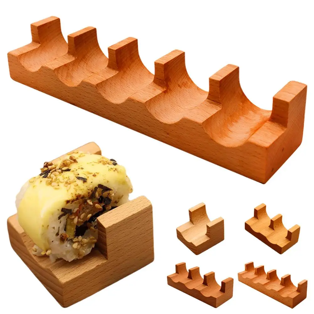 Soporte de madera con 1/2/3/4 compartimentos para sushi japonés, forma de U, para tacos, aperitivos, plato de comida, soporte de cocina, barco de sushi/sashimi