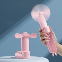 JR 2025 New USB Rechargeable Handheld Fan Quiet Portable Travel 1200mAh Gift Foldable Pocket Hand-held Mini Desk Electric Fan