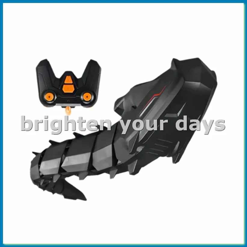 2.4G Wireless Remote Control Mechanical Snake Electric Charging Boat Simulation Snake Ship Water Boat Kid Toy Gift Black-A12I