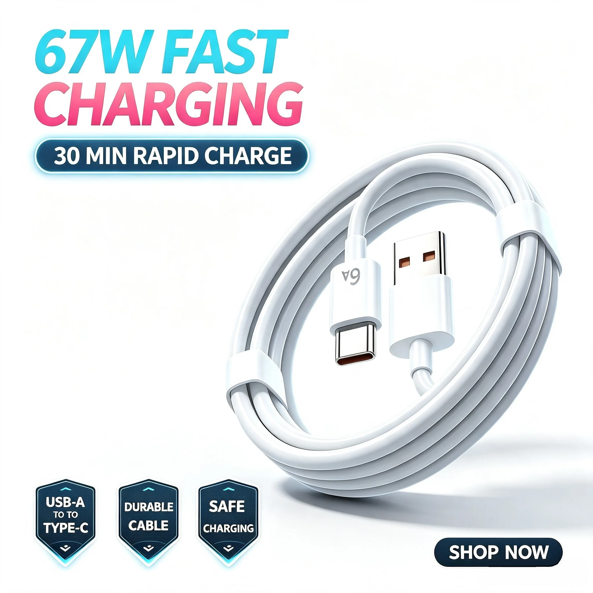 For Xiaomi 67W USB Super Fast Charger Power Adapter For Mi 12 11 6A Type C Cable For POCO X5 X4 Pro Note 9 10 11 Charging