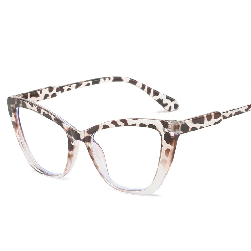 Gafas con forma de ojo de gato para mujer, marcos de gafas de moda, bloqueo de luz azul, vidrio femenino