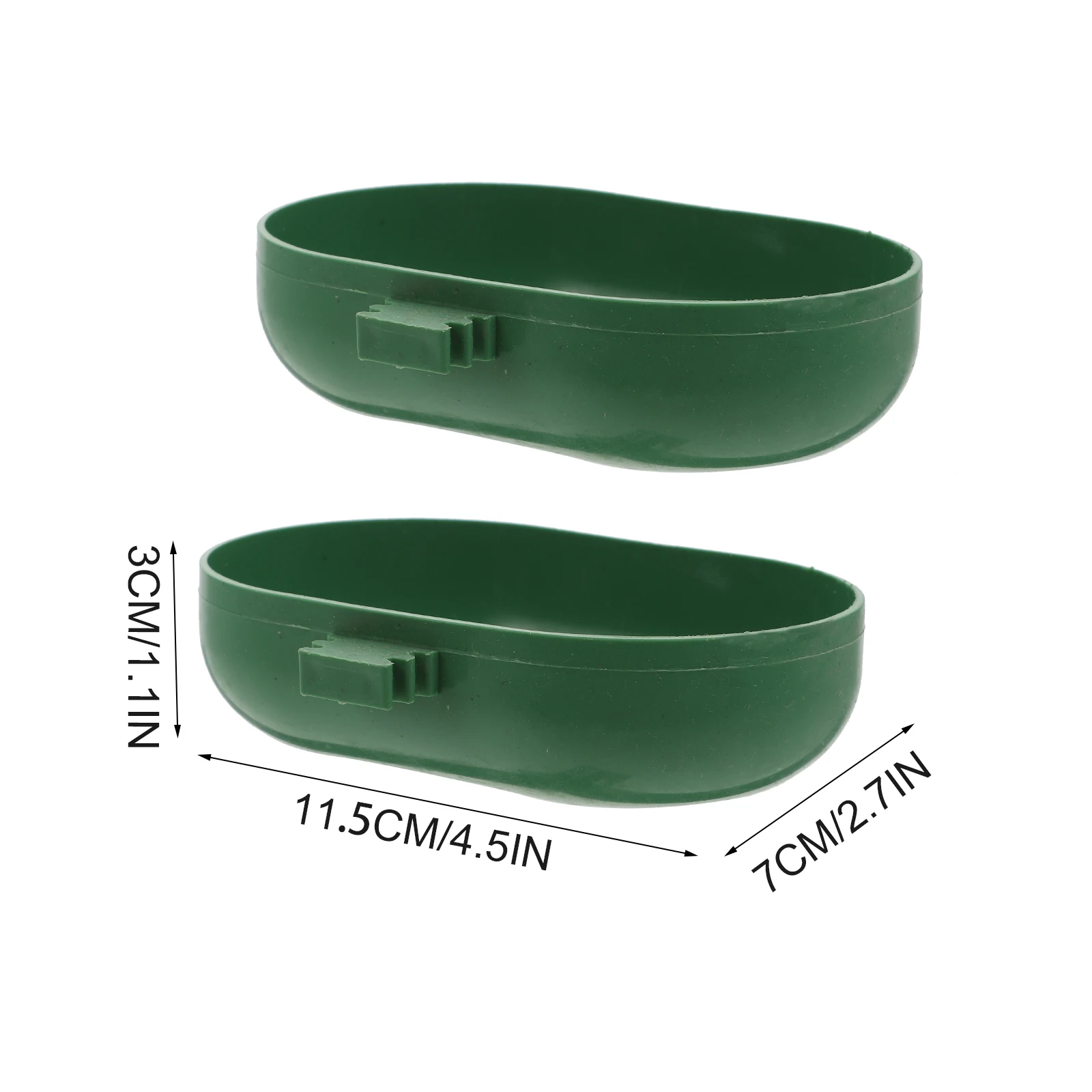 

2 Pcs Birds Bath Tub Bathtub Parakeet Shower Cleaning Basin Green External Parrot