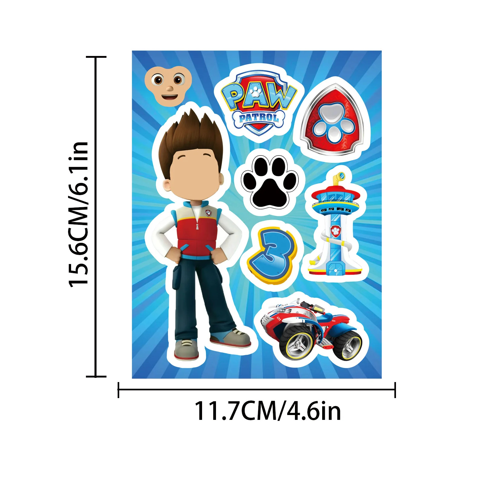 8/16 ورقة جعل وجه باو دورية لغز ملصقات الكرتون لتقوم بها بنفسك رايدر تشيس تجميع بانوراما الاطفال لعبة الأطفال الأولاد لعبة حفلة هدية #6