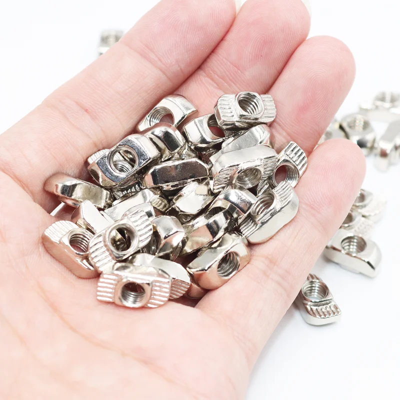 50 teile/los m3 m4 m5 für 20 30 40 45 Schlitz t-Mutter Schiebe t Muttern Hammer Tropfen in Mutter befestigen Stecker eu Aluminium Extrusion profil – Detail 4