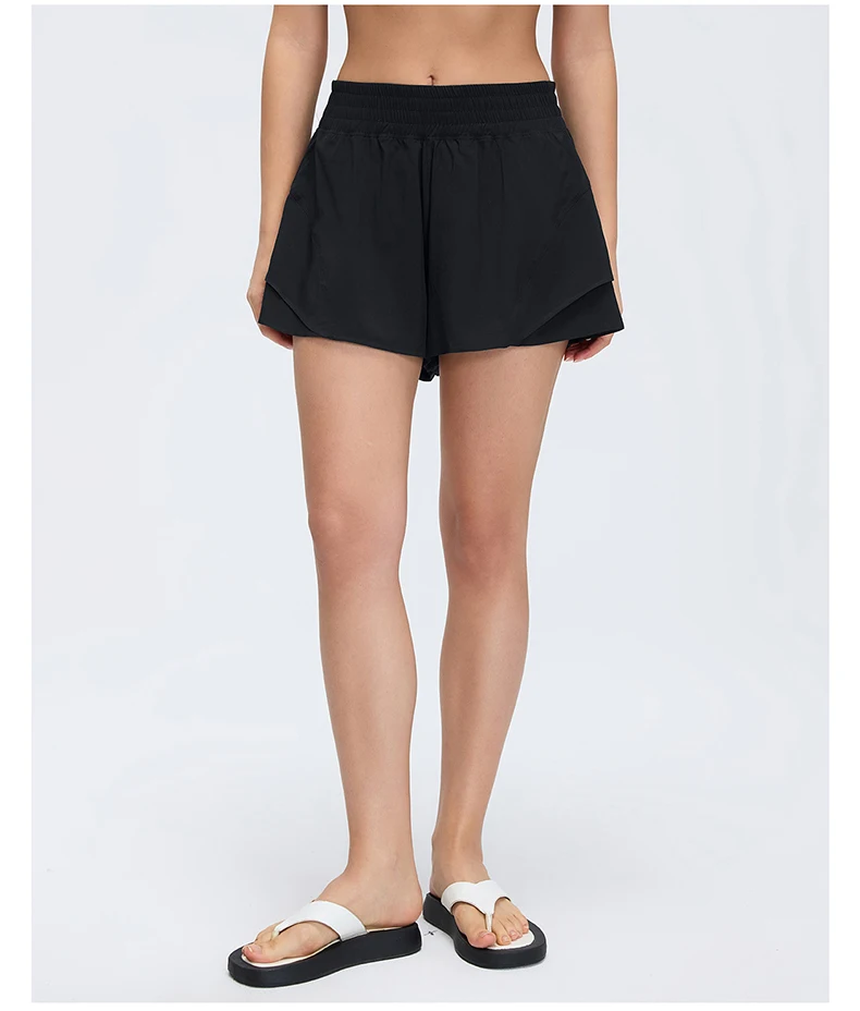 Damen Outdoor-Laufshorts Sommer High-Waist Yoga-Shorts 2-in-1 Gym-Shorts Sportbekleidung Schnelltrocknende Trainingskleidung für Frauen – Detail 18