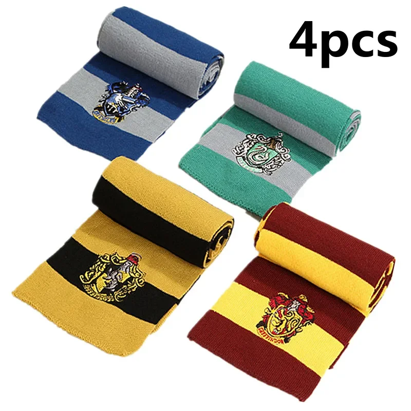 Child Adults Slytherin Tie College Style Cosplay Costume Gryffindor Hufflepuff/Ravenclaw Necktie Scarf and Gloves Party Supplies