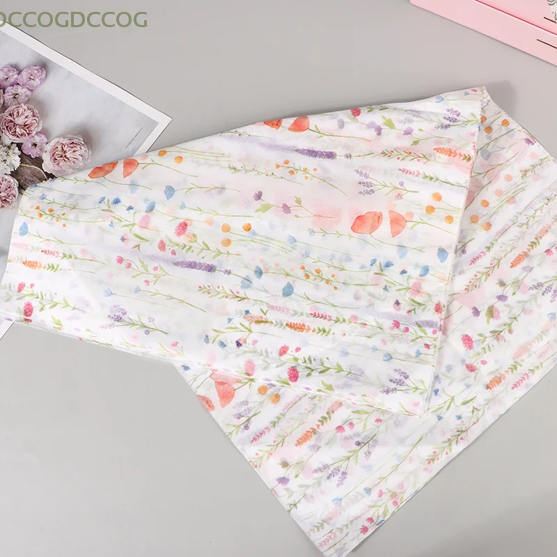 10 Sheets Wrapping Paper Flower Wrapping Paper Cake Baking Gift White Floral Paper Bouquet Flower