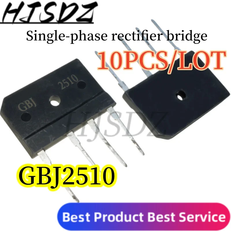【10PCS/LOT】 GBJ2510 2510 Single-phase rectifier bridge 1000V 25A