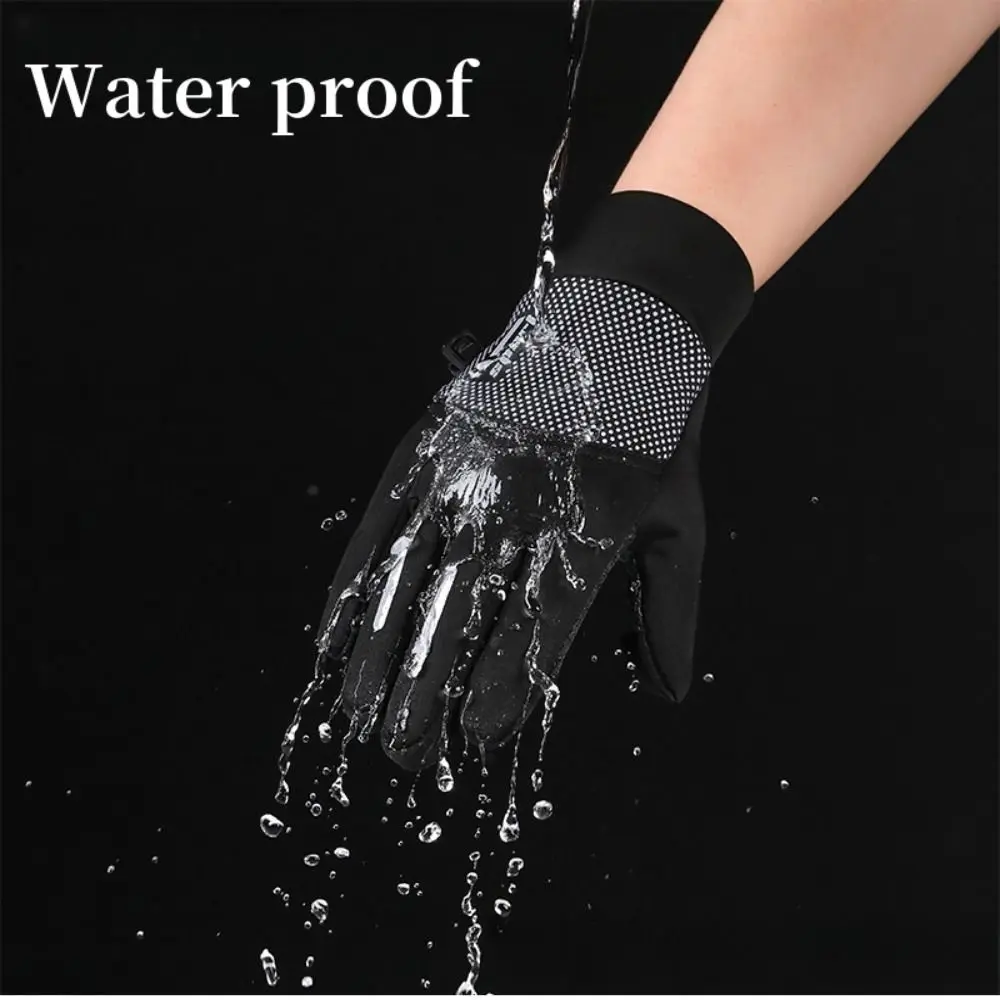 Solid Color Fingerless Gloves Men Fleece-lined Clamshell-type Fishing Gloves Mittens Anti-slip Touch Screen Gloves Outdoors