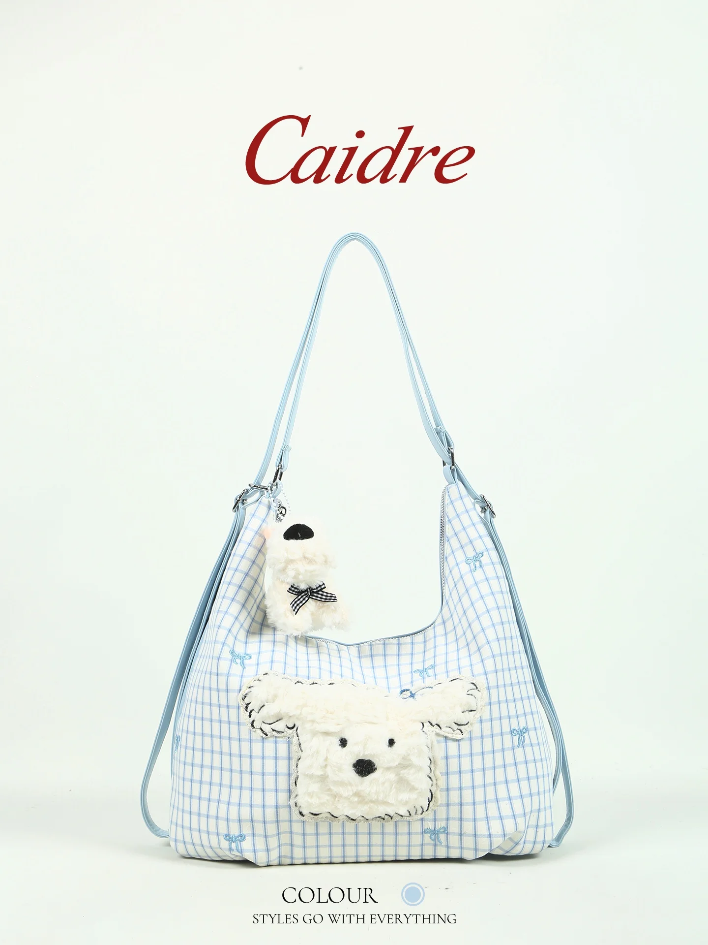 

Caidre Adorable Dog Bow Tie Tote Bag Commuter Single Shoulder Underarm Bag Birthday Gift for Girls Large Crossbody Bag
