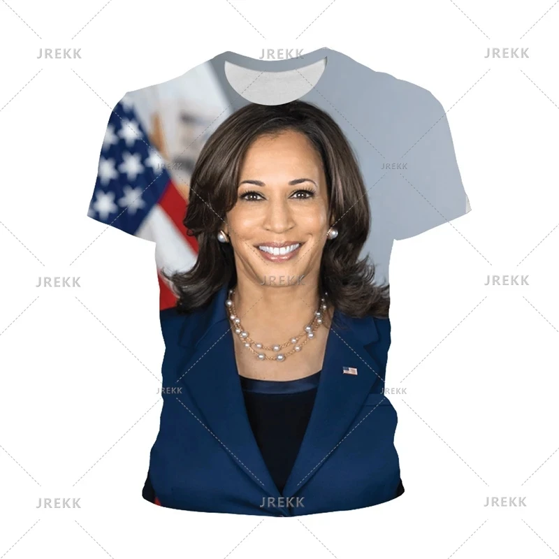 New In Kamala Harris T-shirt United States Presidential Election Graphic Tee Shirts Fashion 2024 American Street Boys Kids Tops